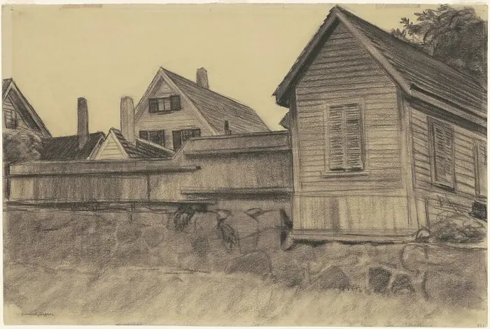 Framed Print : Houses, Gloucester, c. 1923. Creator: Edward Hopper Framed Print : Houses, Gloucester, c. 1923. Creator: Edward Hopper