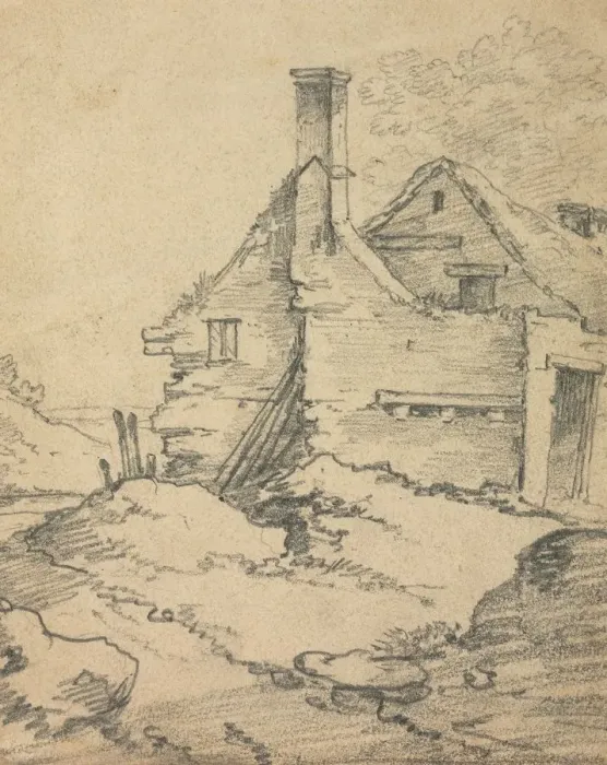 Framed Print : Houses in a Landscape. Creator: Benjamin Barker (British, 1776-1838) Framed Print : Houses in a Landscape. Creator: Benjamin Barker (British, 1776-1838)