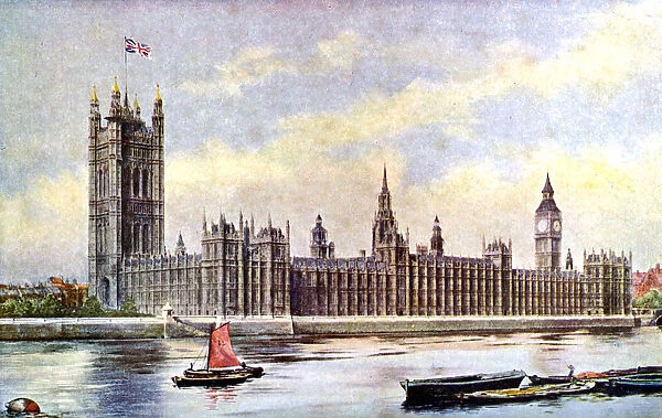 The Houses of Parliament from Lambeth Palace, Westminster, London, c1905