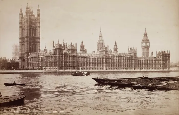 Framed Print : The Houses of Parliament, from the Thames, between 1850 and 1893. Creator: George Washington Wilson Framed Print : The Houses of Parliament, from the Thames, between 1850 and 1893. Creator: George Washington Wilson
