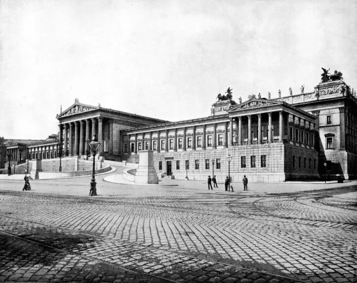 Framed Print : Houses of Parliament, Vienna, 1893. Artist: John L Stoddard Framed Print : Houses of Parliament, Vienna, 1893. Artist: John L Stoddard
