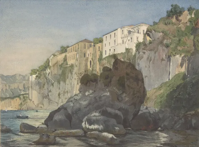 Framed Print : Houses at Sorrento, mid-19th century. Creator: Thomas Hartley Cromek Framed Print : Houses at Sorrento, mid-19th century. Creator: Thomas Hartley Cromek