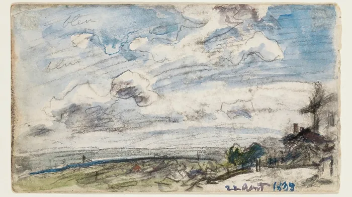 Framed Print : Houses with a View into the Distance, 1888. Creator: Johan Barthold Jongkind Framed Print : Houses with a View into the Distance, 1888. Creator: Johan Barthold Jongkind