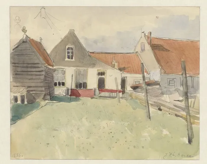 Framed Print : Houses in the Vinkenbuurt, Amsterdam, 1886. Creator: Jan Hanau Framed Print : Houses in the Vinkenbuurt, Amsterdam, 1886. Creator: Jan Hanau