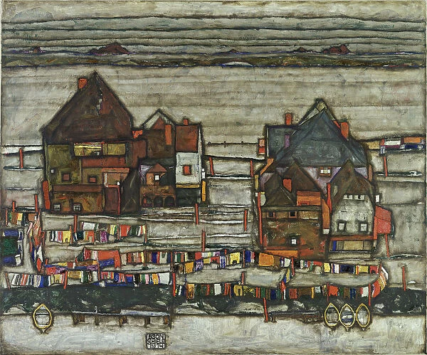 Houses With Washing Lines, 1914. Artist: Schiele, Egon (1890?1918)