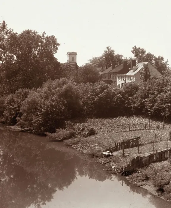 Framed Print : Houses on Water Street, from the bridge, Fredericksburg, Virginia, between 1927 and 1929. Creator: Frances Benjamin Johnston Framed Print : Houses on Water Street, from the bridge, Fredericksburg, Virginia, between 1927 and 1929. Creator: Frances Benjamin Johnston
