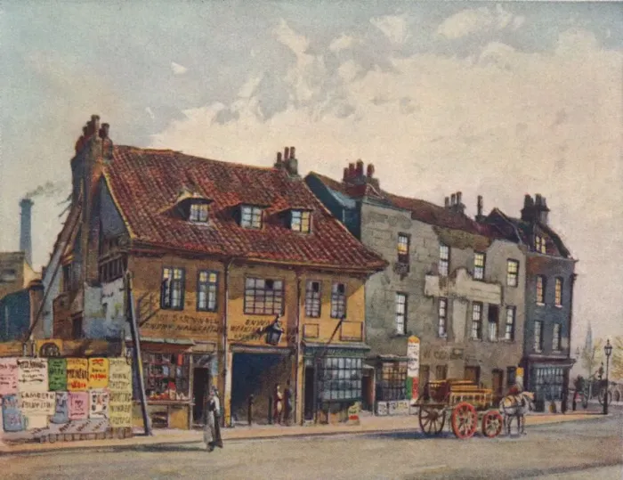 Framed Print : Houses on West Side of Church Street, Lambeth, Lambeth Bridge Road, London, c1874 (1926). Artist: John Crowther Framed Print : Houses on West Side of Church Street, Lambeth, Lambeth Bridge Road, London, c1874 (1926). Artist: John Crowther