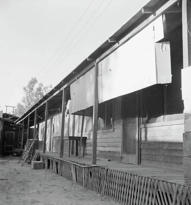 Framed Print : Housing for Mexican field laborers, Brawley, Imperial Valley, California, 1935. Creator: Dorothea Lange Framed Print : Housing for Mexican field laborers, Brawley, Imperial Valley, California, 1935. Creator: Dorothea Lange