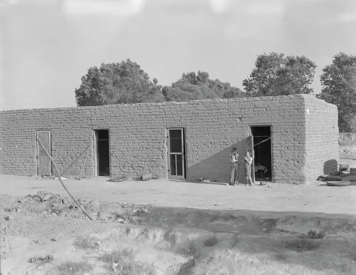 Framed Print : Housing for Mexican field laborers, near Chandler, Arizona, 1937. Creator: Dorothea Lange Framed Print : Housing for Mexican field laborers, near Chandler, Arizona, 1937. Creator: Dorothea Lange