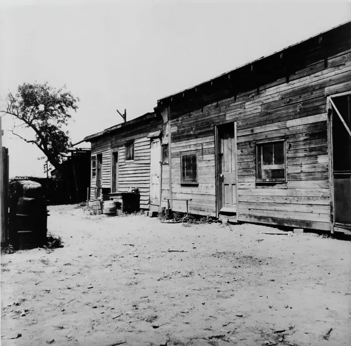 Framed Print : Housing of migrant berry pickers in southern New Jersey, 1936. Creator: Dorothea Lange Framed Print : Housing of migrant berry pickers in southern New Jersey, 1936. Creator: Dorothea Lange
