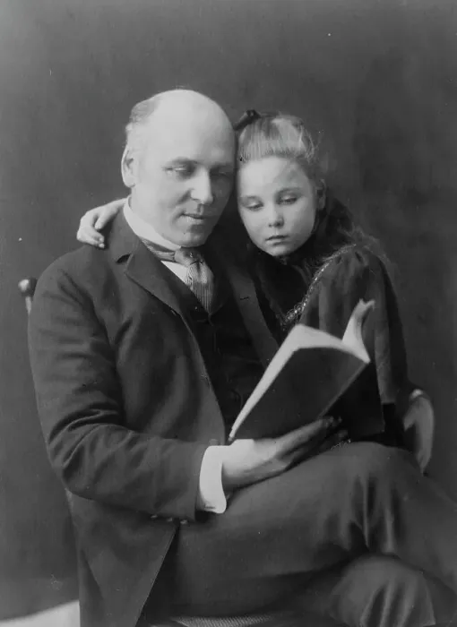 Framed Print : Howard Pyle, three-quarter length portrait, seated, facing slightly right... c1890 - 1900. Creator: Frances Benjamin Johnston Framed Print : Howard Pyle, three-quarter length portrait, seated, facing slightly right... c1890 - 1900. Creator: Frances Benjamin Johnston