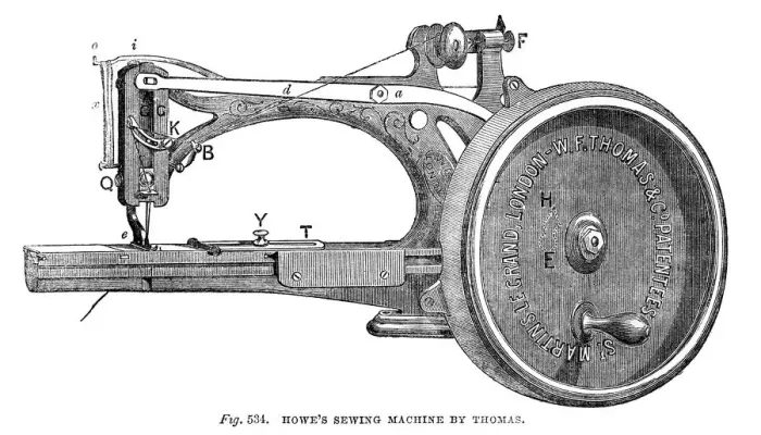 Framed Print : Howes Sewing Machine, by Thomas, 1866 Framed Print : Howes Sewing Machine, by Thomas, 1866
