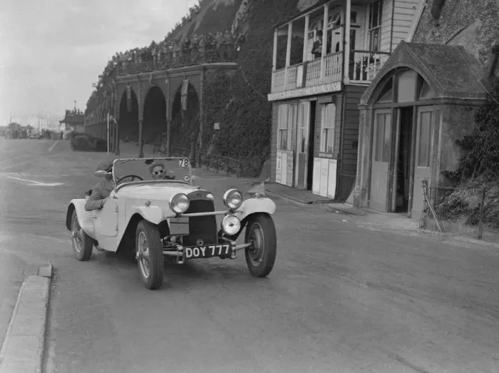 Framed Print : HRG of MH Lawson competing in the RAC Rally, Madeira Drive, Brighton, 1939. Artist: Bill Brunell Framed Print : HRG of MH Lawson competing in the RAC Rally, Madeira Drive, Brighton, 1939. Artist: Bill Brunell