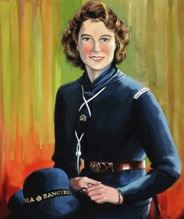 Framed Print : HRH Princess Elizabeth in uniform of Sea Rangers, May 1944. Creators: Central Office of Information, Unknown Framed Print : HRH Princess Elizabeth in uniform of Sea Rangers, May 1944. Creators: Central Office of Information, Unknown