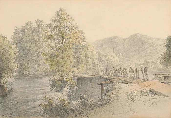 Framed Print : Hron near Banska Bystrica, 1884. Creator: Karoly Lajos Libay Framed Print : Hron near Banska Bystrica, 1884. Creator: Karoly Lajos Libay