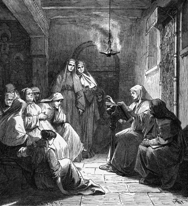 Framed Print : Hrotsvit as the canoness of the Gandersheim Abbey, 19th century Framed Print : Hrotsvit as the canoness of the Gandersheim Abbey, 19th century