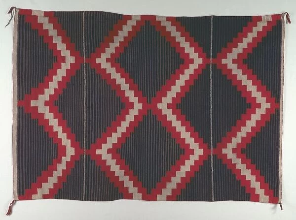Hubbell Revival-style Rug with Moki (Moqui) Stripes, c. 1890-1910. Creator: Unknown