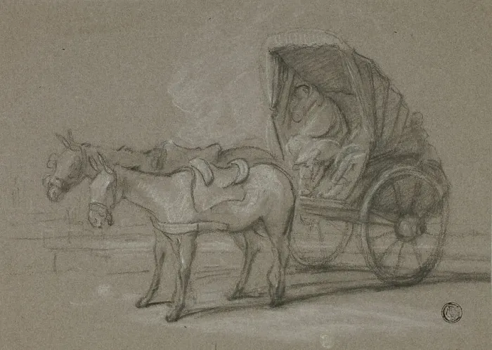 Framed Print : Huckster Cart, c. 1790. Creators: Thomas Barker, Thomas Jones Barker Framed Print : Huckster Cart, c. 1790. Creators: Thomas Barker, Thomas Jones Barker