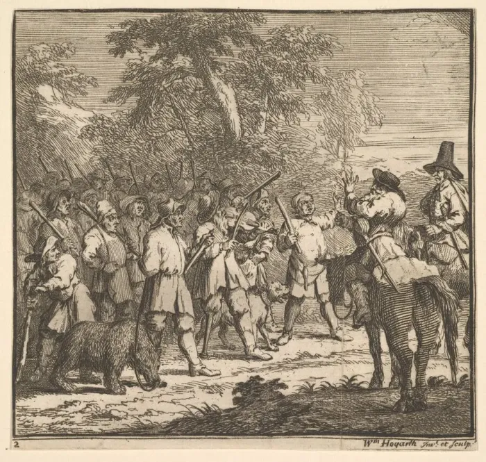 Framed Print : Hudibras First Adventure (Seventeen Small Illustrations for Samuel Butlers Hudibras, n