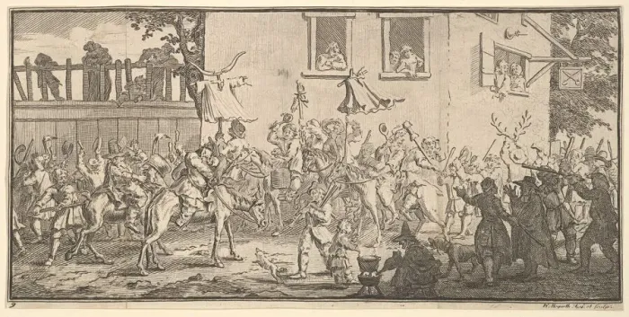 Framed Print : Hudibras and the Skimmington (Seventeen Small Illustrations for Samuel Butlers Hudibra Framed Print : Hudibras and the Skimmington (Seventeen Small Illustrations for Samuel Butlers Hudibra
