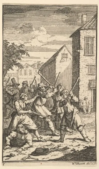 Framed Print : Hudibras Vanquished by Trulla (Seventeen Small Illustrations for Samuel Butlers Hudibr Framed Print : Hudibras Vanquished by Trulla (Seventeen Small Illustrations for Samuel Butlers Hudibr