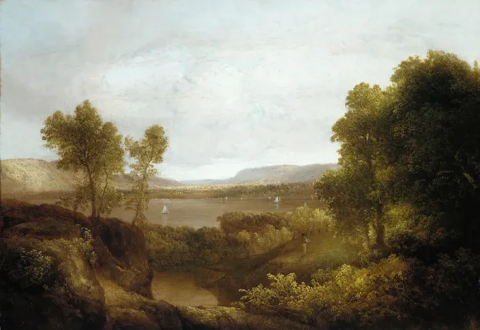 Framed Print : On the Hudson, 1830-35. Creator: Thomas Doughty Framed Print : On the Hudson, 1830-35. Creator: Thomas Doughty
