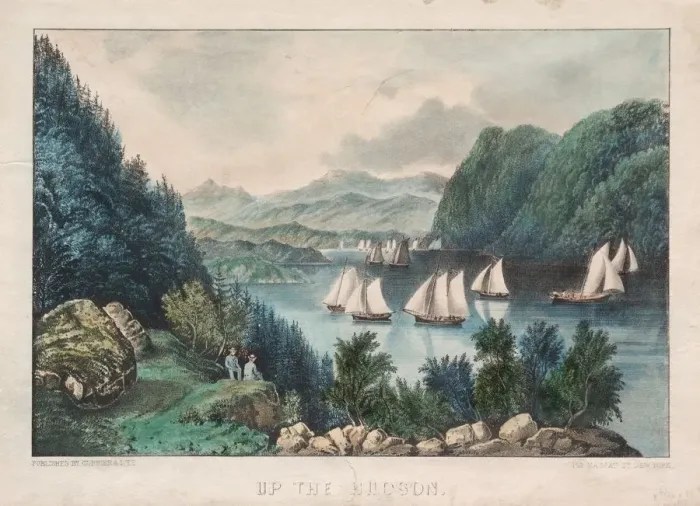Framed Print : Up the Hudson, c. 1857-72. Creator: James Merritt Ives (American, 1824-1895) Framed Print : Up the Hudson, c. 1857-72. Creator: James Merritt Ives (American, 1824-1895)