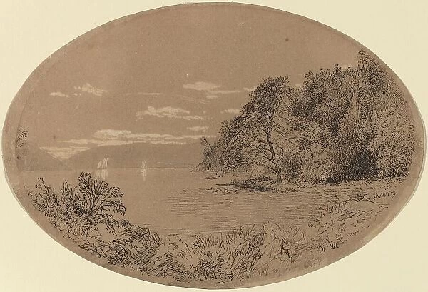The Hudson at Nyack, 1858. Creator: John Henry Hill