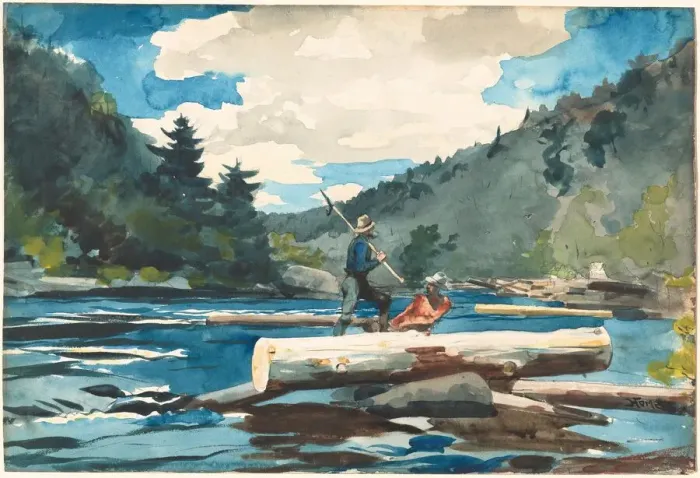 Framed Print : Hudson River, Logging, 1891-1892. Creator: Winslow Homer Framed Print : Hudson River, Logging, 1891-1892. Creator: Winslow Homer