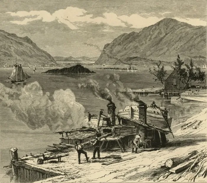 Framed Print : The Hudson, south from Newburg, 1874. Creator: John Karst Framed Print : The Hudson, south from Newburg, 1874. Creator: John Karst