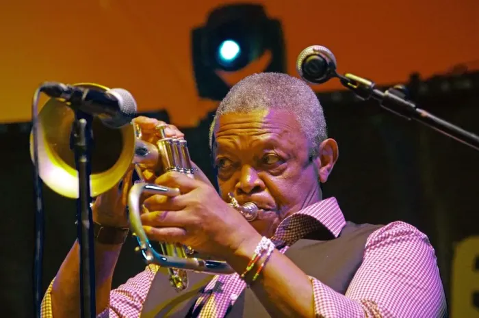 Framed Print : Hugh Masekela, Love Supreme Jazz Festival, Glynde Place, East Sussex, 2015. Artist: Brian O Connor Framed Print : Hugh Masekela, Love Supreme Jazz Festival, Glynde Place, East Sussex, 2015. Artist: Brian O Connor