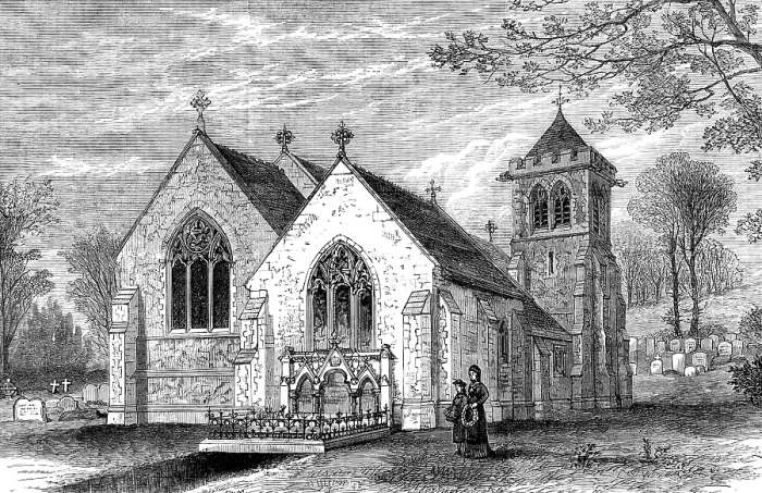 Framed Print : Hughenden Church, with the grave of Lord Beaconsfield, 1881. Creator: Unknown