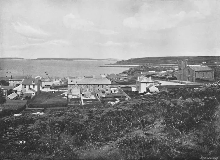 Framed Print : Hughtown, St. Marys, Scilly Isles, c1896. Artist: Valentine & Sons Framed Print : Hughtown, St. Marys, Scilly Isles, c1896. Artist: Valentine & Sons