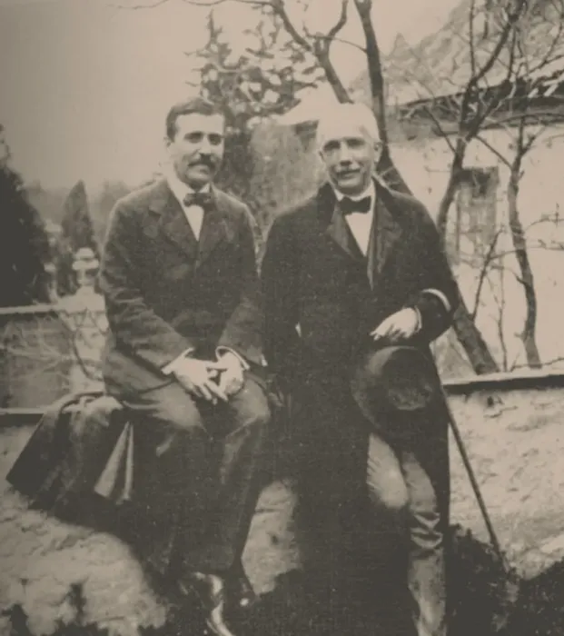 Framed Print : Hugo von Hofmannsthal (1874-1929) and Richard Strauss (1864-1949), 1912. Creator: Anonymous Framed Print : Hugo von Hofmannsthal (1874-1929) and Richard Strauss (1864-1949), 1912. Creator: Anonymous