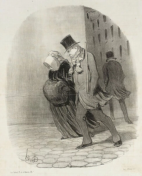 Huit degrés au-dessous de zéro, 1847. Creator: Honore Daumier