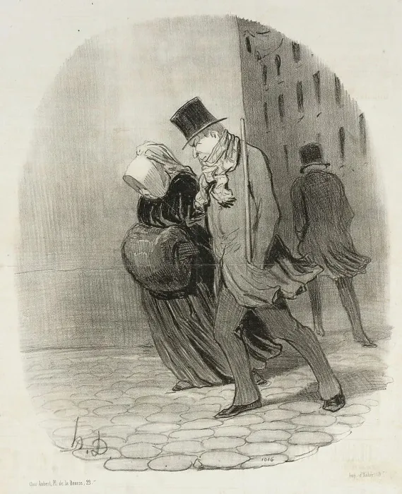 Framed Print : Huit degrés au-dessous de zéro, 1847. Creator: Honore Daumier Framed Print : Huit degrés au-dessous de zéro, 1847. Creator: Honore Daumier
