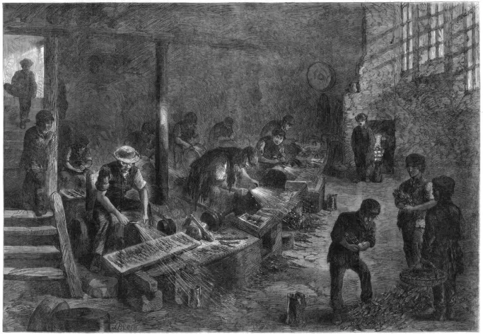 Framed Print : Hull of the fork-grinders, Sheffield steel manufactures, 1866. Artist: Palmer Framed Print : Hull of the fork-grinders, Sheffield steel manufactures, 1866. Artist: Palmer