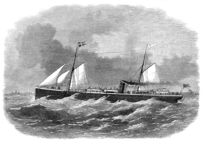 Framed Print : Hull steam-ship Orlando, for passenger traffic to Sweden, 1870. Creator: Unknown Framed Print : Hull steam-ship Orlando, for passenger traffic to Sweden, 1870. Creator: Unknown