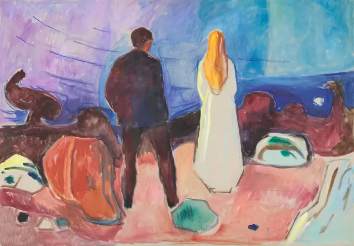 Framed Print : Two Human Beings. The Lonely Ones. Artist: Munch, Edvard (1863-1944) Framed Print : Two Human Beings. The Lonely Ones. Artist: Munch, Edvard (1863-1944)