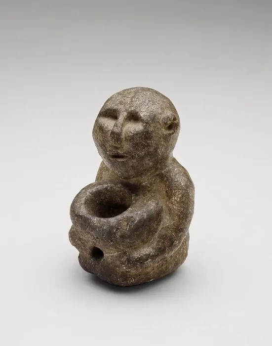 Framed Print : Human effigy pipe bowl, 1000 BCE-1500 CE. Creator: Unknown Framed Print : Human effigy pipe bowl, 1000 BCE-1500 CE. Creator: Unknown
