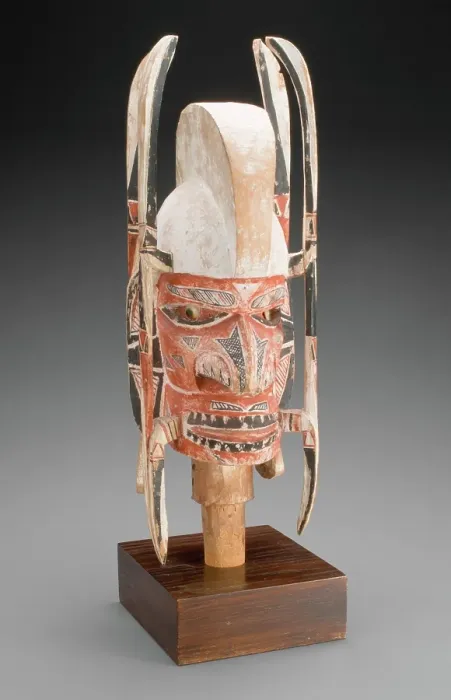 Framed Print : Human head on post for Malaggan funerary rituals, 1880-1920. Creator: Unknown Framed Print : Human head on post for Malaggan funerary rituals, 1880-1920. Creator: Unknown