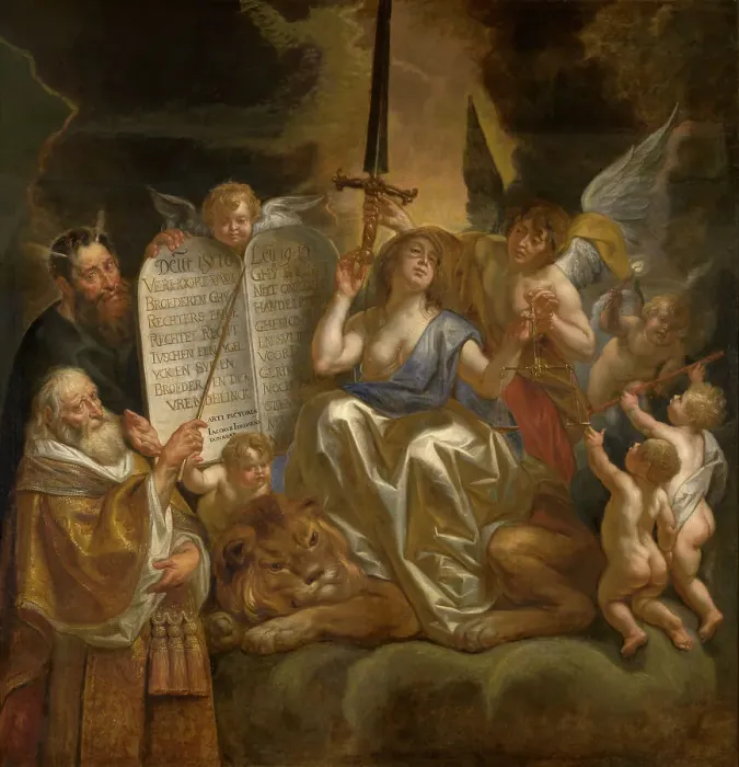 Framed Print : Human Law Founded on the Divine Justice, 1665. Creator: Jordaens, Jacob (1593-1678) Framed Print : Human Law Founded on the Divine Justice, 1665. Creator: Jordaens, Jacob (1593-1678)