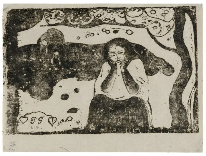 Framed Print : Human Miseries, from the Suite of Late Wood-Block Prints, 1898 / 99. Creator: Paul Gauguin Framed Print : Human Miseries, from the Suite of Late Wood-Block Prints, 1898 / 99. Creator: Paul Gauguin