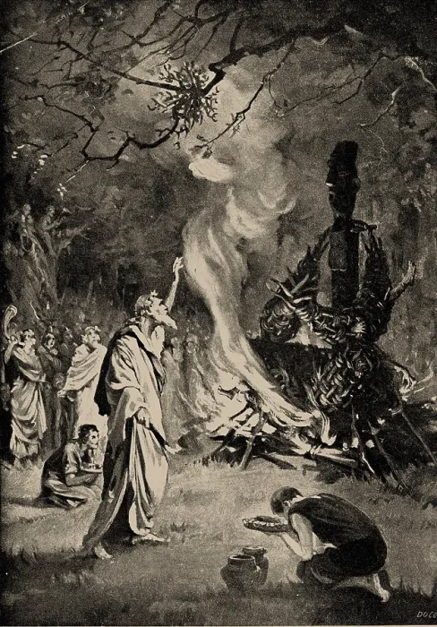 Framed Print : Human Sacrifice by Druids, c1910. Creator: Dovaston, Margaret (1884-1954) Framed Print : Human Sacrifice by Druids, c1910. Creator: Dovaston, Margaret (1884-1954)