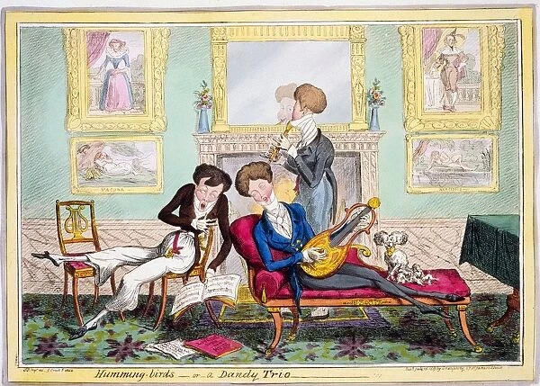 Humming-birds--or--a Dandy Trio, 1819