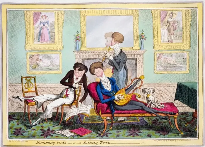 Framed Print : Humming-birds--or--a Dandy Trio, 1819 Framed Print : Humming-birds--or--a Dandy Trio, 1819