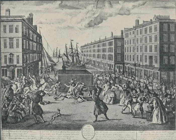 Framed Print : The Humours of Billingsgate, 1736, (1920). Artist: Arnoldus van Haecken Framed Print : The Humours of Billingsgate, 1736, (1920). Artist: Arnoldus van Haecken
