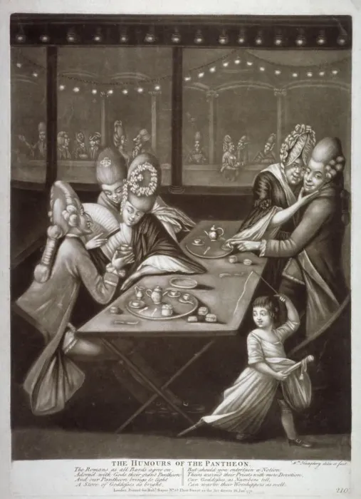 Framed Print : The Humours of the Pantheon, 1772. Artist: William Humphrey Framed Print : The Humours of the Pantheon, 1772. Artist: William Humphrey