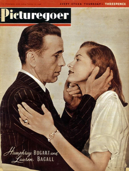 Humphrey Bogart (1899-1957) and Lauren Bacall (b1924), American actors, 1946