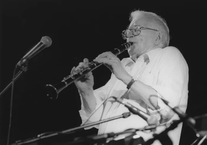 Framed Print : Humphrey Lyttelton and Pete Strange, Brecon Jazz Festival, 1998. Creator: Brian Foskett Framed Print : Humphrey Lyttelton and Pete Strange, Brecon Jazz Festival, 1998. Creator: Brian Foskett